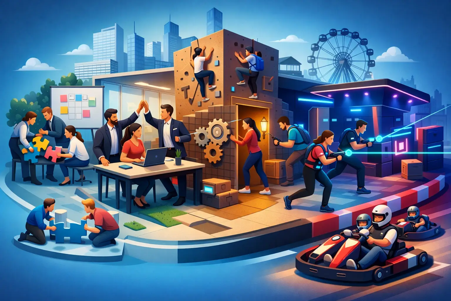 12 idei de team building în oraș care chiar prind