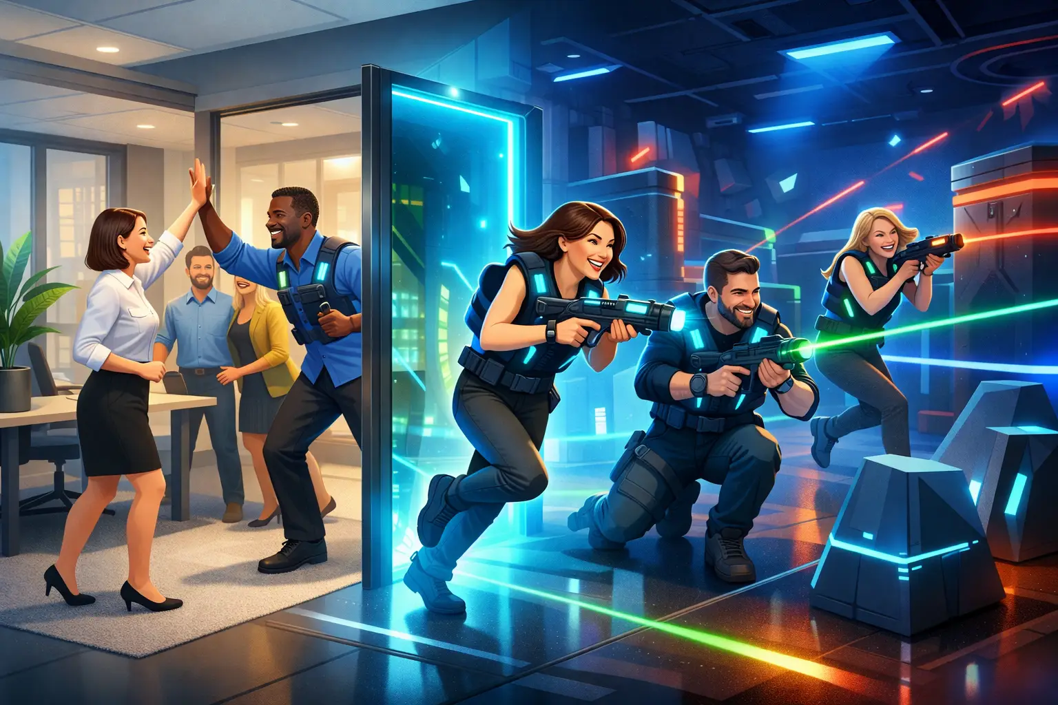 Laser tag pentru firme care apropie echipa