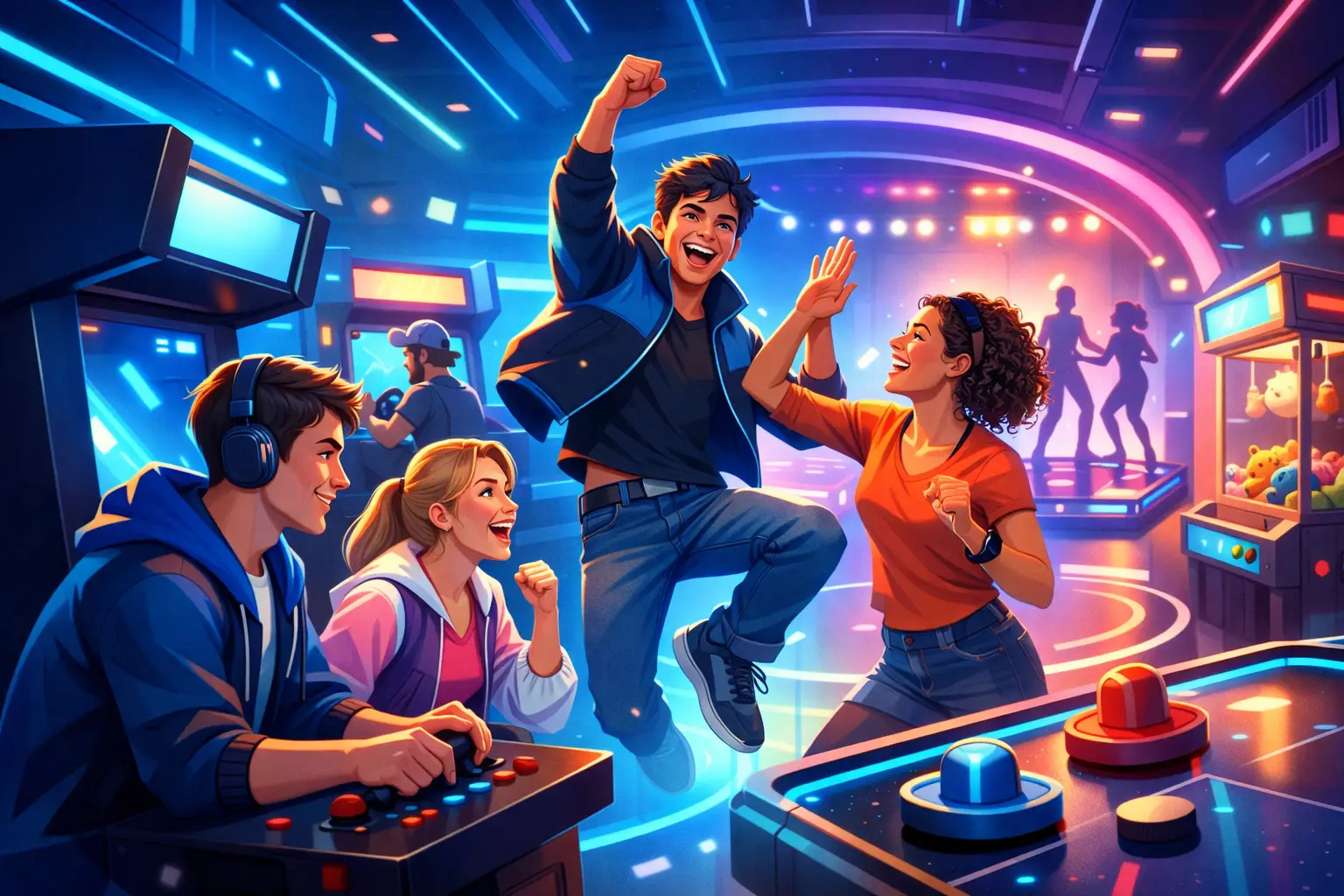 Jocuri arcade: energia care pornește un grup